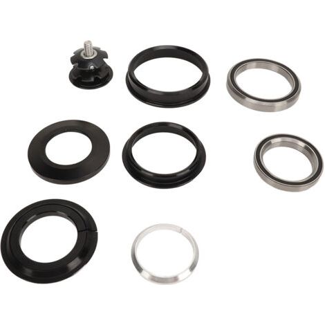 Ensemble de cuvettes de fourche avant de vélo en alliage d'aluminium à double roulement, entretoises de jeu de direction pour VTT, compatible avec les cadres à tube de direction conique de 44 à 56 mm.