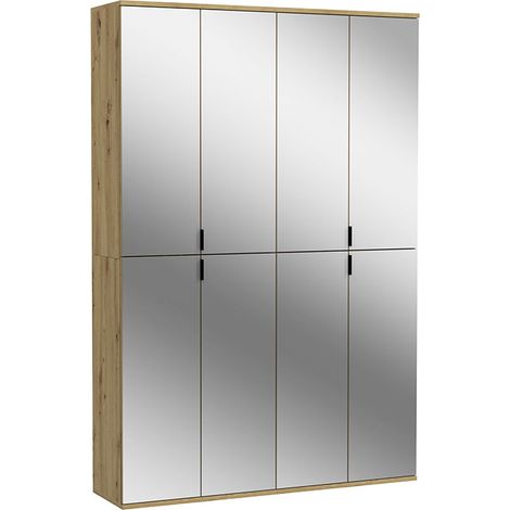 ProjektX Kleiderschrank 4+4-türig 8 Türen Spiegel.