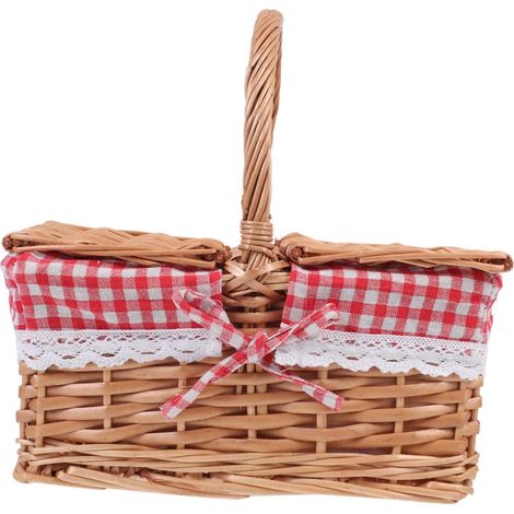 Panier de pique-nique - Organisateur en rotin tressé, lisse, robuste et sans danger pour la décoration (1/5)