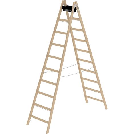 Günzburger Steigtechnik Escabeau en bois 2 x 10nombre de barreaux - 033220 (1/3)