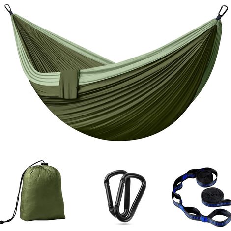 Hamac Camping Outdoor Hamacs 2 Personnes 300 x 200 cm Ultraléger Portable Voyage Hamac jusqu'à 300 kg de Charge Jardin Plage Double hamac Parachute Nylon Respirant Hammock