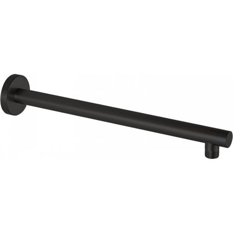 Bras de douche rond, noir, 5,25,240cm, acier inoxydable, bras de douche mural, tige d'extension dissimulée.-Karteo