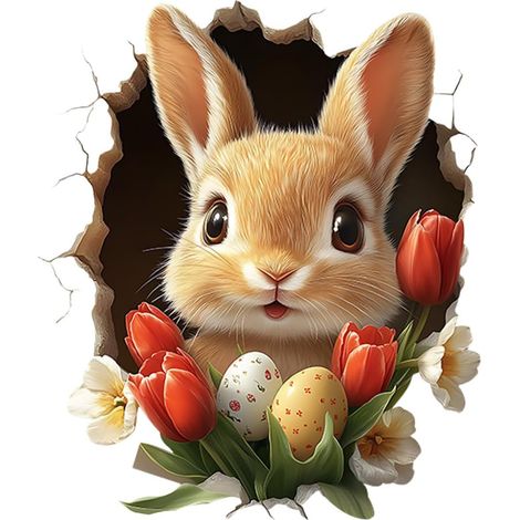 Easter Bunny Sticker Cute and Funny Self Adhesive Decal
