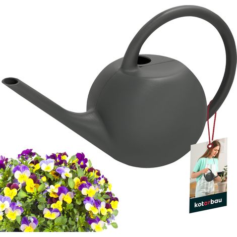 KOTARBAU® Arrosoir Plante Intérieur - Plastique - 1,2 L - Gris - Long Bec - Arrosoir Jardin - Pour Fleurs Herbes Semis - Léger Compact - Design Moderne (1/5)