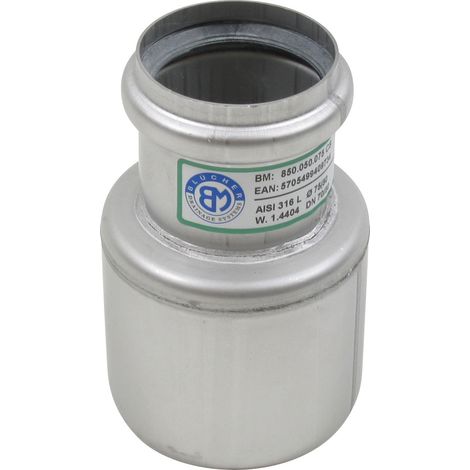 BLÜCHER EuroPipe Übergangsstk.zentr. 1.4404,   50 x 75 mm