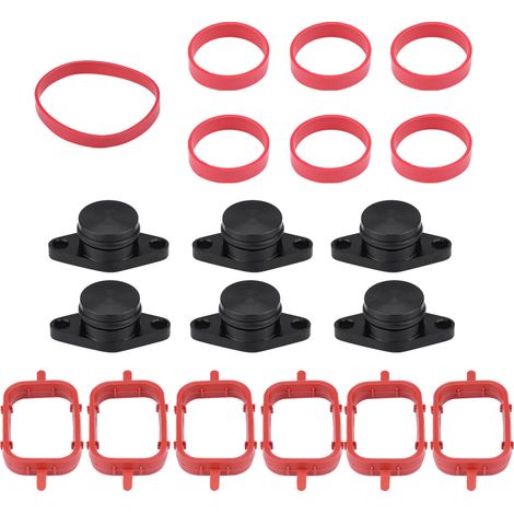 Kit de réparation d'obturateurs de papillons de préchauffage diesel 6x22mm, avec joints de collecteur, pour BMW (Noir) (1/5)