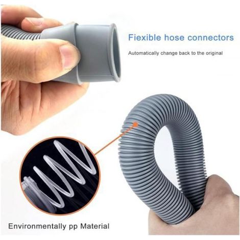 Tuyau Machine à Laver et Lave Vaisselle 1.5 m, Rallonge de Tuyau de Vidange Ø 20mm, Flexible de Vidange avec raccord de tuyau (1/5)