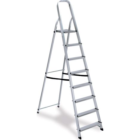 Scaletto Scala Richiudibile in Alluminio 8 Gradini Fadi Everest Silver