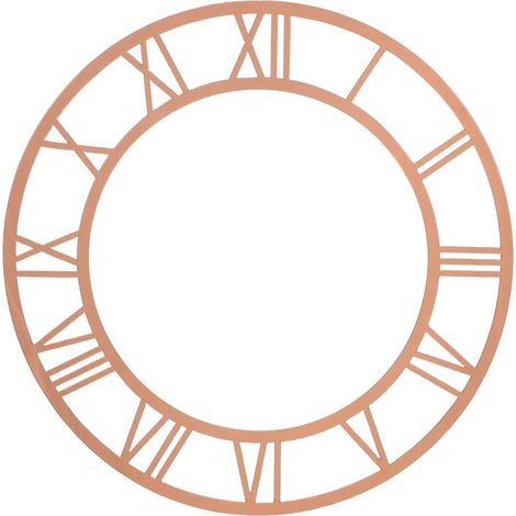 Round Decorative Wall Clock with Roman Numerals, Mirror Finish, Brown Color, for Living Room or Bedroom (1/5)