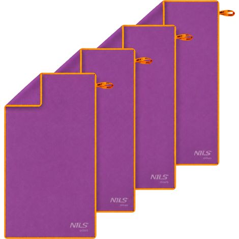 Asciugamano in microfibra 180x100 cm, viola, confezione da 4 (1/5)