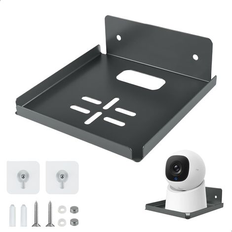 Support Camera Exterieur, Support Camera avec Raccords Perforés, Autocollants Sans Clou,Supports Pour Vidéoprojecteurs Montage Mural, Salon, Chambre à Coucher, Porte D'entrée (1/5)