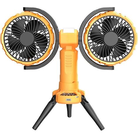 Wiederaufladbarer Campingventilator mit 8000 mAh Kapazität, LED-Licht und automatischer Rotationsfunktion (1/5)
