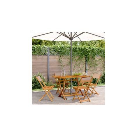 Chaises de jardin pliantes lot de 4 taupe tissu et bois massif (1/5)