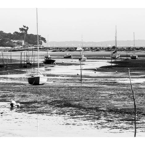Tableau sur toile marée basse Cap Ferret 30x30 cm - Impression sur Toile Murale Décorative - Image imprimée en HD sur Toile - Toile sur Châssis en Bois FSC - Fabriqué en France (1/4)