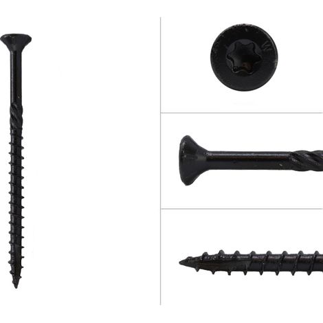 Vis pour bois dur Noir AR 5 x 80 mm - Boîte de 200 pièces