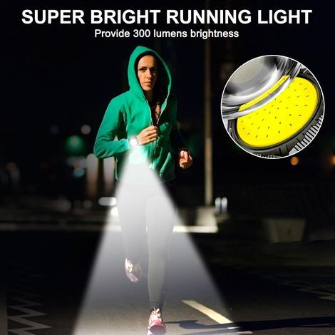 Handgelenklampe zum Laufen – 300 Lumen, 4 Helligkeitsstufen, wiederaufladbare Taschenlampe mit 120° breitem COB-Lichtstrahl, wasserdicht nach IPX5 für Läufer, Jogger und Outdoor-Abenteuer (1/5)