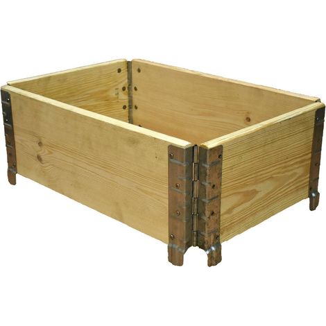 Multitanks – Carré potager en bois naturel 600x400mm – Hauteur 195mm – Volume 46L – Montage sans outils – Pour légumes-feuilles et racines courtes (1/3)