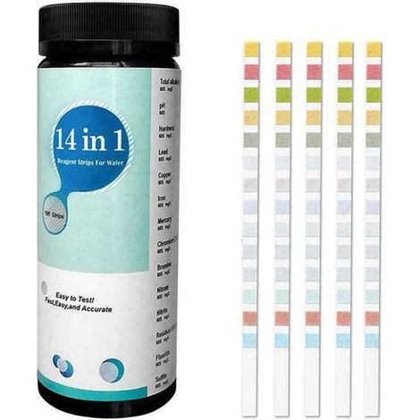 (Color : 100pcs) Kit de Test d'eau Potable 14 en 1 Papier de Test de qualité de l'eau Polyvalent for robinets et Kits de Bandes de Test d'eau du Robinet 100 pièces (1/5)