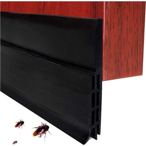 Junta de silicona adhesiva para la parte inferior de la puerta, 90 cm x 5 cm – Aislamiento acústico y térmico – Sella contra el ruido, el polvo y los insectos – Para zonas húmedas – 90 cm x 5 cm (1/5)