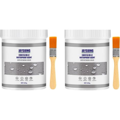 Lot de 2 Agent Anti-Fuite Étanche 300g, Adhésif D’étanchéité, Agent de Revêtement Imperméable Transparent, Réparation des Murs, Scellant pour Carrelage de Salle de Bain et Toits (1/5)