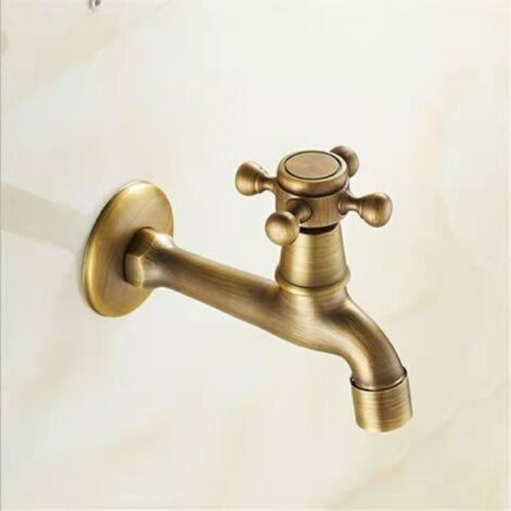Sollbry 1 robinet décoratif en laiton pour l'extérieur, robinet de jardin, robinet de salle de bain, robinet de machine à laver, robinet de balcon, robinets de vadrouille antiques de luxe (12,5 x 7,5 (1/3)