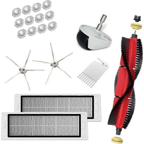 Accessoires pour aspirateurs Roborock S5 Max, S50, S55, S6, S6 Pure et S5Max : chiffon de nettoyage, filtre HEPA, brosse principale, brosses latérales, pièces détachées.