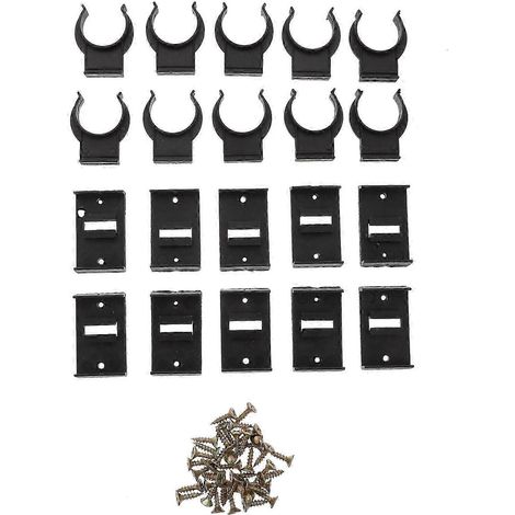 10 jeux de clips de fixation réglables pour pieds de table et d'armoire, clips de base en plastique, clips de base pour plinthe et clips pour fausses portes/armoires (1/5)