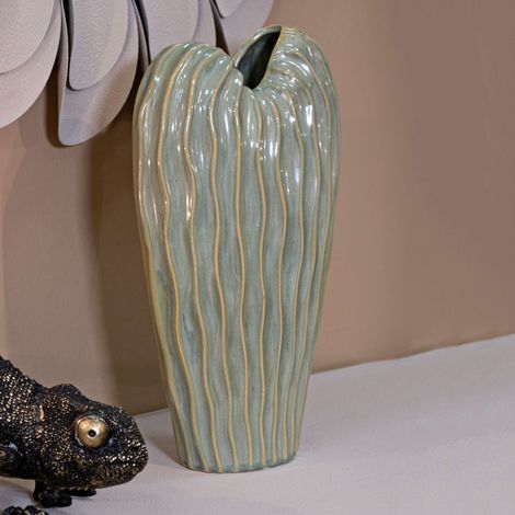 Vaso, Finitura Effetto Materico Colore Struttura Beige, Verde - Batesiro