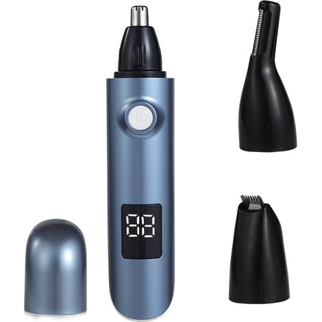 Tondeuse à poils pour oreilles et nez avec écran LED, tondeuse nez rechargeable USB pour hommes et femmes, 3 en 1, légère, tondeuse à poils du visage
