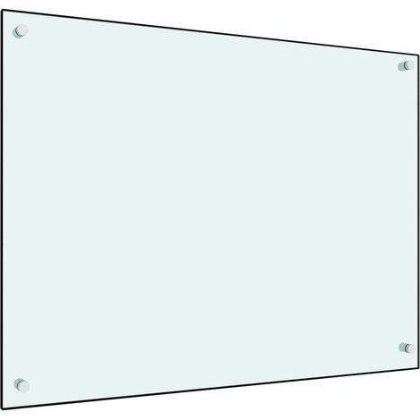 Dosseret de cuisine Blanc 80x60 cm Verre trempé CFW11852 (1/5)
