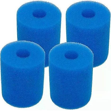 Lot de 4 cartouches filtrantes éponge pour piscine de type H. Outil de nettoyage réutilisable et lavable pour spas et filtres éponges In-Tex de type H.-AquaForge (1/5)