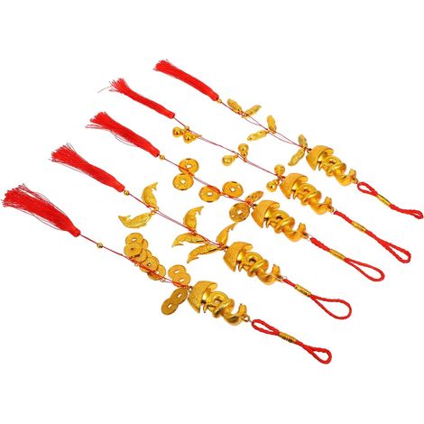 5pièces Décoration de Style Chinois Ornement Suspendu Serpent Pendentif à Pompon pour Nouvel an Ornement de Fête du Printemps Décorations Traditionnelles Chinoises (1/5)