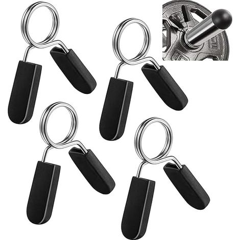 Collier À Ressort - 25 mm - Pour Barre De Musculation Lisse Ou Halteres - Lot De 4 (1/3)