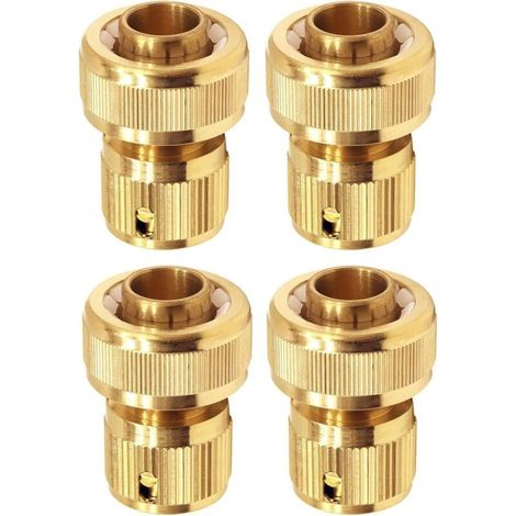 Raccord de tuyau d'arrosage en laiton 19 mm (3/4"), raccords à dégagement rapide - Lot de 4 (1/5)