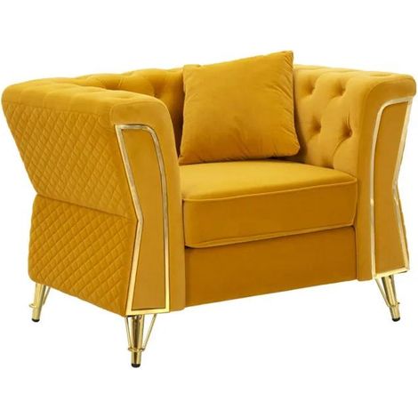 Sessel mauro ferretti Samt senf 104x83x76 cm
