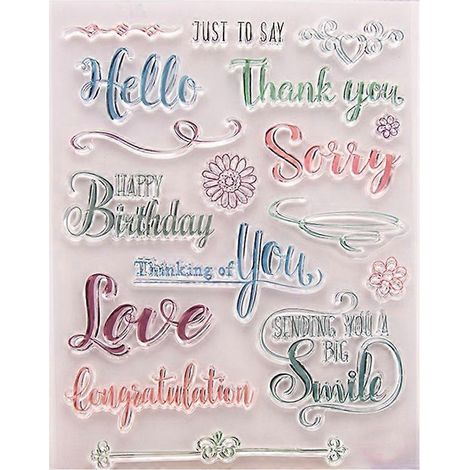 Dankeschön-Stempel aus transparentem Silikonkautschuk für DIY-Alben, Scrapbooking und Fotokarten