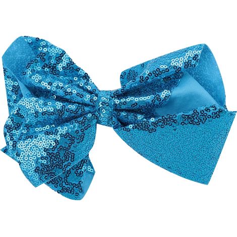 8-Zoll-Haarspange mit Pailletten und blauer Schleife (1/5)