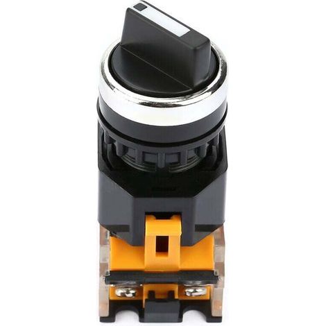 Interruttore rotativo, pulsante rotondo da 22 mm, selettore rotativo impermeabile a 2 posizioni NC + NO autobloccante (1/4)