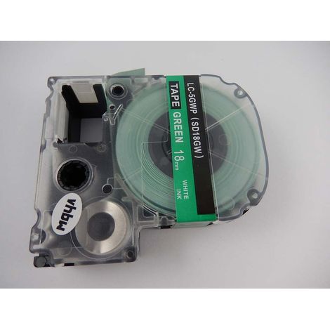 vhbw Label Tape Replacement for Epson LC-5GWP for Label Printer 18mm White on Green (1/2)
