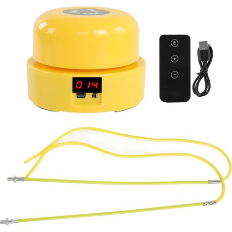 Corde à sauter électrique intelligente mains libres, vitesse réglable, écran LCD, ergonomique, télécommande incluse, jaune (1/5)