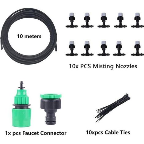brumisateur de terrasse, 10m système de brumisation kits dirrigation système de brumisation extérieur brumisateur jardin refr (1/4)
