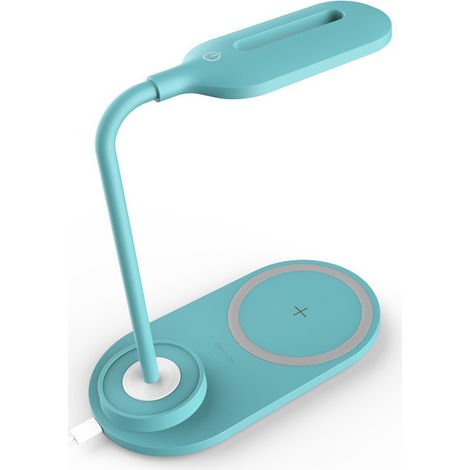 Schreibtischlampe mit kabellosem Ladegerät für Mobiltelefone, Tischlampe, Nachtlicht, Augenschutzlampe (1/5)