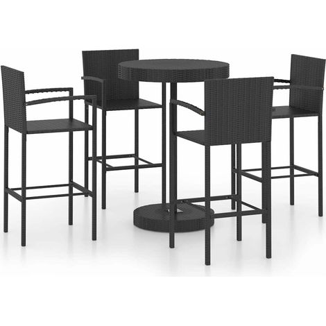 Maison Exclusive - Set Bar da Giardino 5 pz in Polyrattan Nero (1/5)