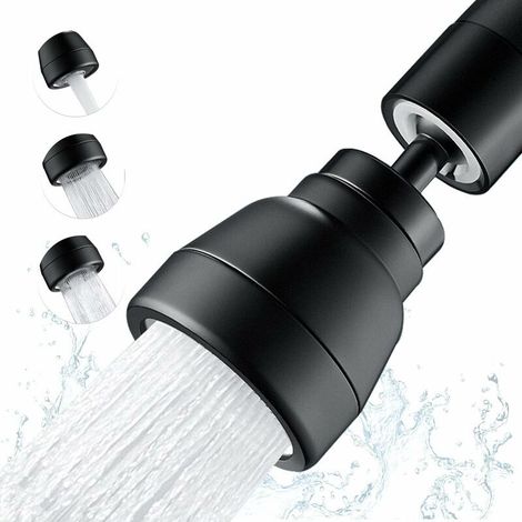 3 Modes Embout Robinet Cuisine Douchette- 360 Degrés Tête Douchette Evier Cuisine,Aérateur de Robinet Pivotant,Economiseur D'eau Pour Robinet, Adaptateur Robinet Universal Orientable,FM22/M24(Noir) (1/5)