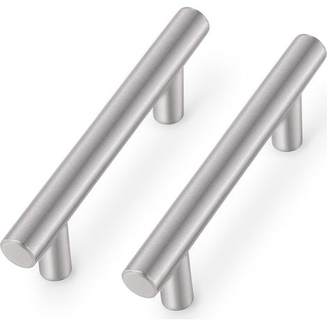 Möbelgriffleiste für Schubladen, silberfarben, Stahl, 15 Stück, 100 mm
