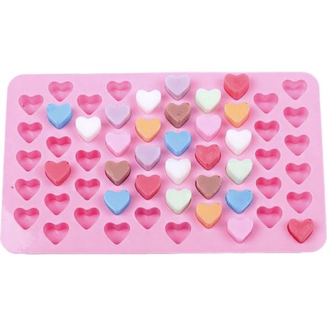 Moule à gâteau en silicone antiadhésif, moule à gâteau au chocolat en forme de cœur, 55 cavités (1/5)