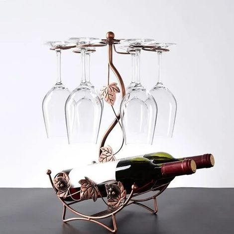 RANGE VERRE - PORTE-VERRE - RACK A VERRE Support de rangement autoportant en verre vin en style-Antique Brass1 RANGE VERRE (1/3)