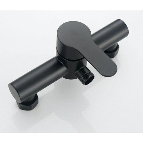 Robinet de douche de salle de bains, robinet de douche de salle de bains en érable inoxydable noir, (1/3)
