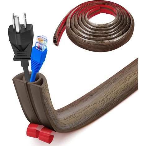 Petit canal flexible pour câbles, auto-adhésif, 5 m x 2 cm, protection flexible pour câbles, facile à couper, montage pour tous les câbles d'alimentation de la maison, bureau, entrepôt (1/5)