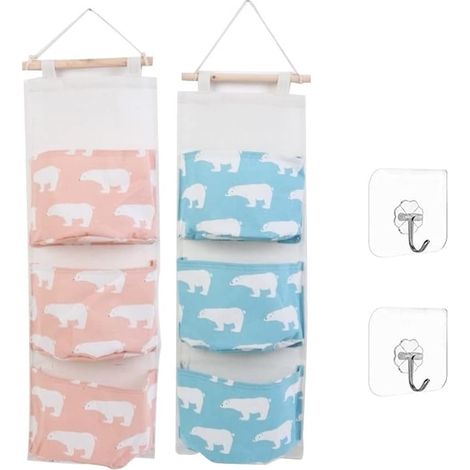 Bolsas de almacenamiento colgantes de dos unidades, bolsas organizadoras colgantes, bolsas de almacenamiento colgantes para el baño, bolsas de almacenamiento colgantes para la puerta, baño... (1/5)
